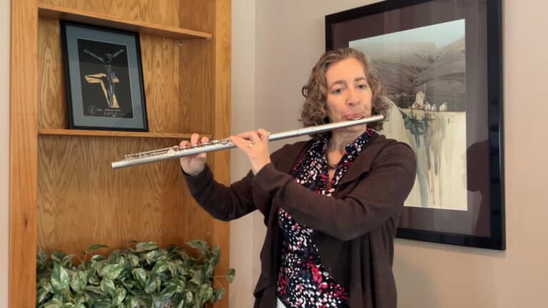Photo of Kathleen Basi teaching beginner fills for obbligato instruments