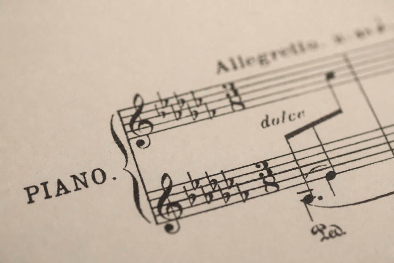 Photo of a piece of music showing time signatures