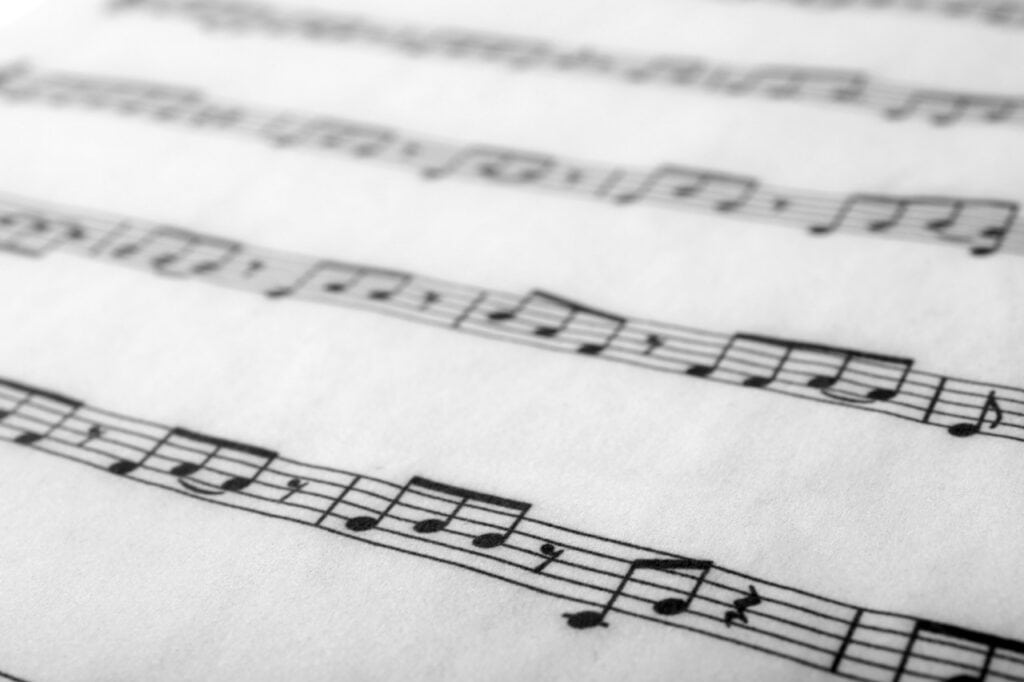 Photo of sheet music with musical rests